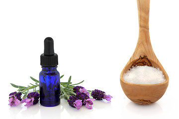 Image showing Lavender Herb Essence and Sea Salt