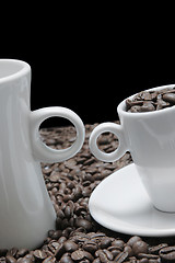 Image showing Coffee Cups and Beans