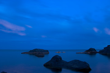 Image showing sundown on the sea  