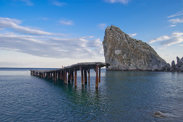 Image showing rock and beach in Simeiz