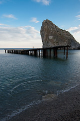 Image showing rock and beach in Simeiz