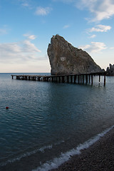 Image showing rock and beach in Simeiz