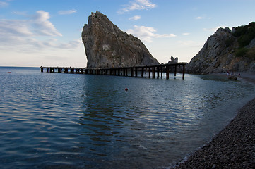 Image showing rock and beach in Simeiz