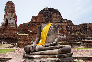 Image showing Buddha image at Wat Mahatat in Ayuttaya, Thailand