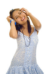 Image showing very happy young asian woman