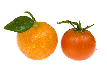 Image showing mandarin, calamondin and small tomato