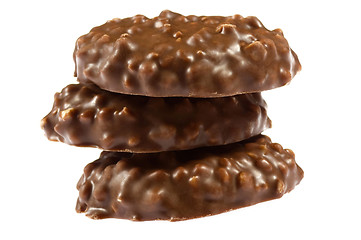 Image showing chocolate cookie on white background