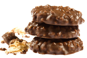 Image showing chocolate cookie on white background