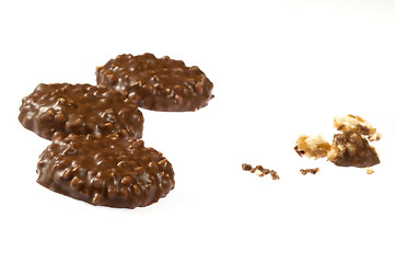 Image showing chocolate cookie on white background