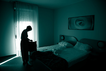 Image showing Morning in a hotel room