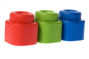 Image showing stack of colorful building blocks - no trademarks