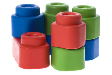 Image showing stack of colorful building blocks - no trademarks