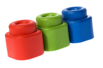 Image showing stack of colorful building blocks - no trademarks