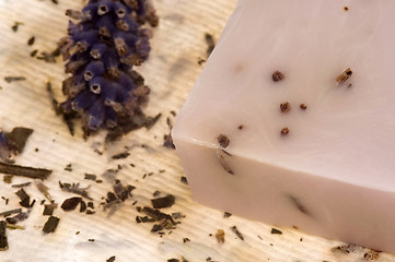 Image showing 
lavender soap and hand-made paper