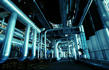 Image showing different size and shaped pipes at a power plant