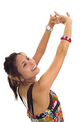 Image showing very happy young asian woman