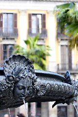 Image showing fountain Royal Palace in Barcelona