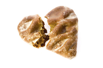 Image showing heart-shape cookies on white background