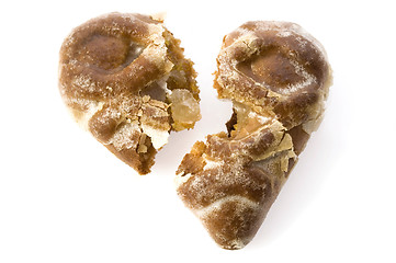 Image showing heart-shape cookies on white background