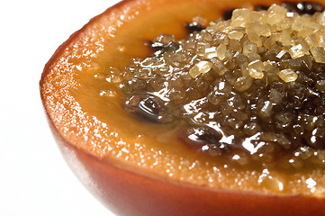 Image showing tropical fruit tamarillo with sugar, isolated on white