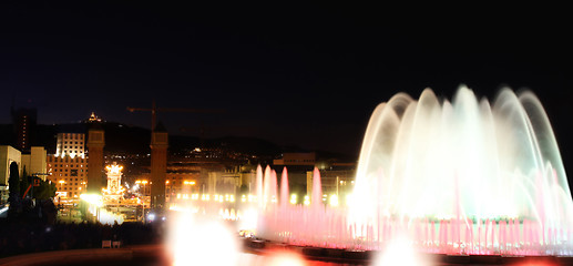 Image showing Magic fountain in city Barcelona