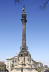 Image showing Statue Christopher Columbus city Barcelona