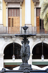 Image showing fountain Royal Palace in Barcelona
