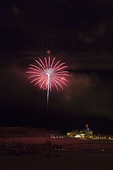 Image showing Red Fireworks