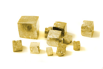 Image showing golden cubes