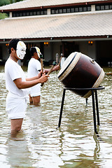 Image showing PHUKET - AUGUST 19: Traditional Thai dancers perform a ceremony 