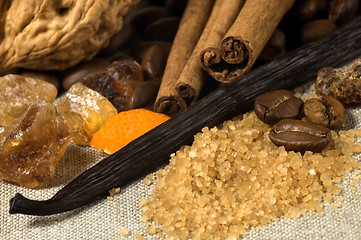 Image showing vanilla, cinnamon sticks and other spices and ingredients. Chris