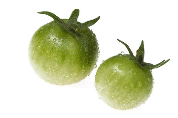 Image showing green tomato on white