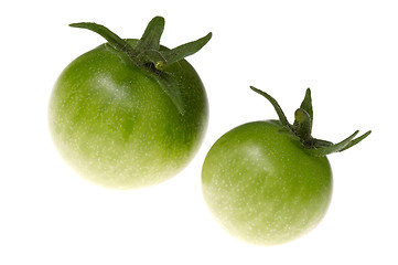 Image showing green tomato on white