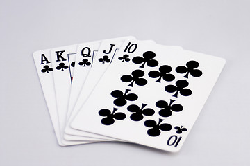 Image showing Royal Flush Clubs