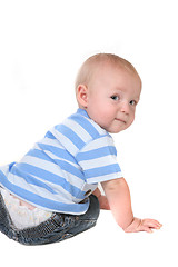 Image showing Baby Boy Looking Backwards