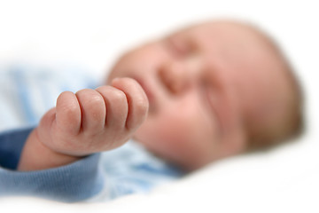 Image showing High Depth of Field Image of a Baby Boys Hand