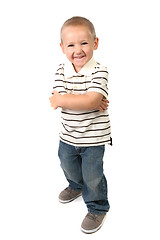 Image showing Humorous Young Boy Making a SIlly Happy Face