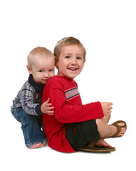 Image showing Sweet Young Brothers Happy and Smiling