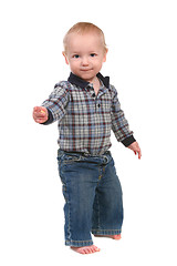 Image showing Adorable Baby Toddler Boy Standing Up