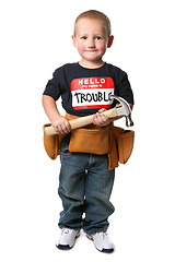 Image showing Young Construction Worker Holding a Hammer