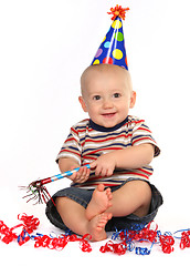 Image showing Happy Smiling Baby Boy Celebrating His Birthday