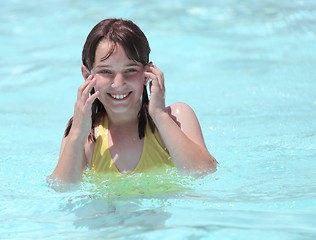 Image showing Cute Kid in a Swimming Pool