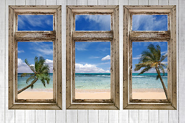 Image showing Ocean View From a Vintage Cottage