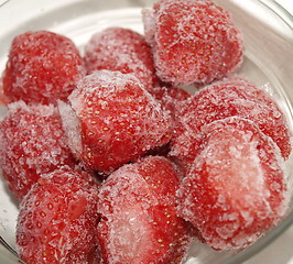 Image showing frozen strawberries