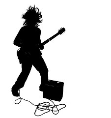 Image showing Teenage Boy Silhouette Playing Guitar