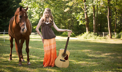 Image showing Guitar girl