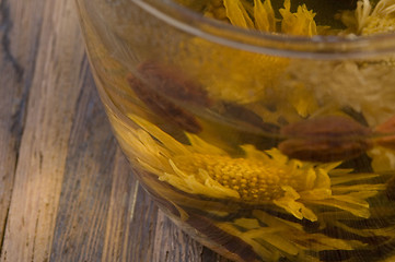 Image showing tea. fruits and flowers.