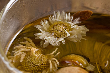 Image showing tea. fruits and flowers.