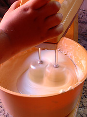 Image showing Making a cake