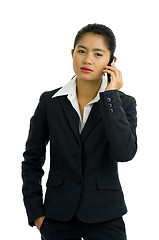 Image showing beautiful business woman on the phone